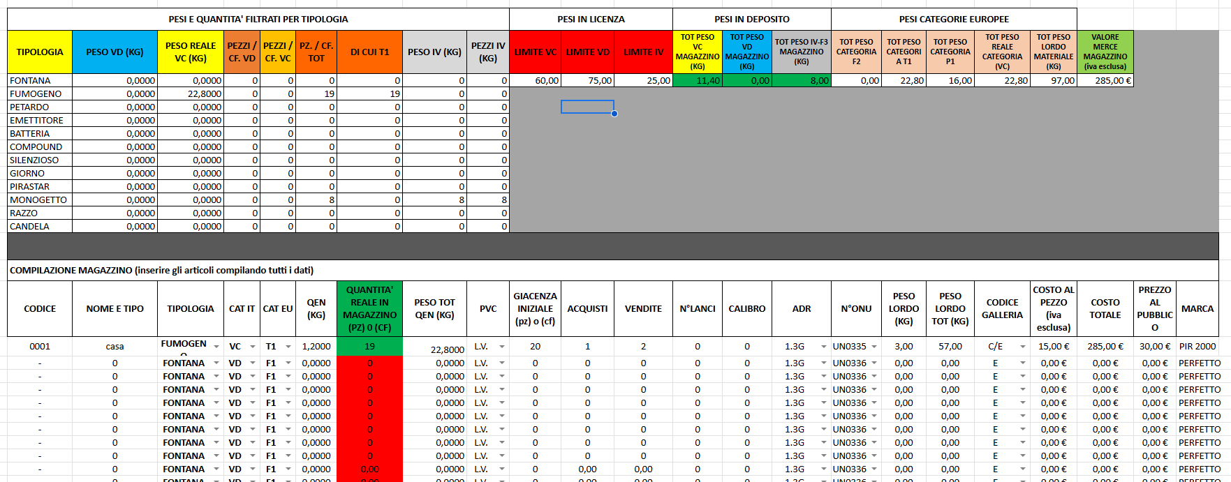 Gestionale Pirotecnica